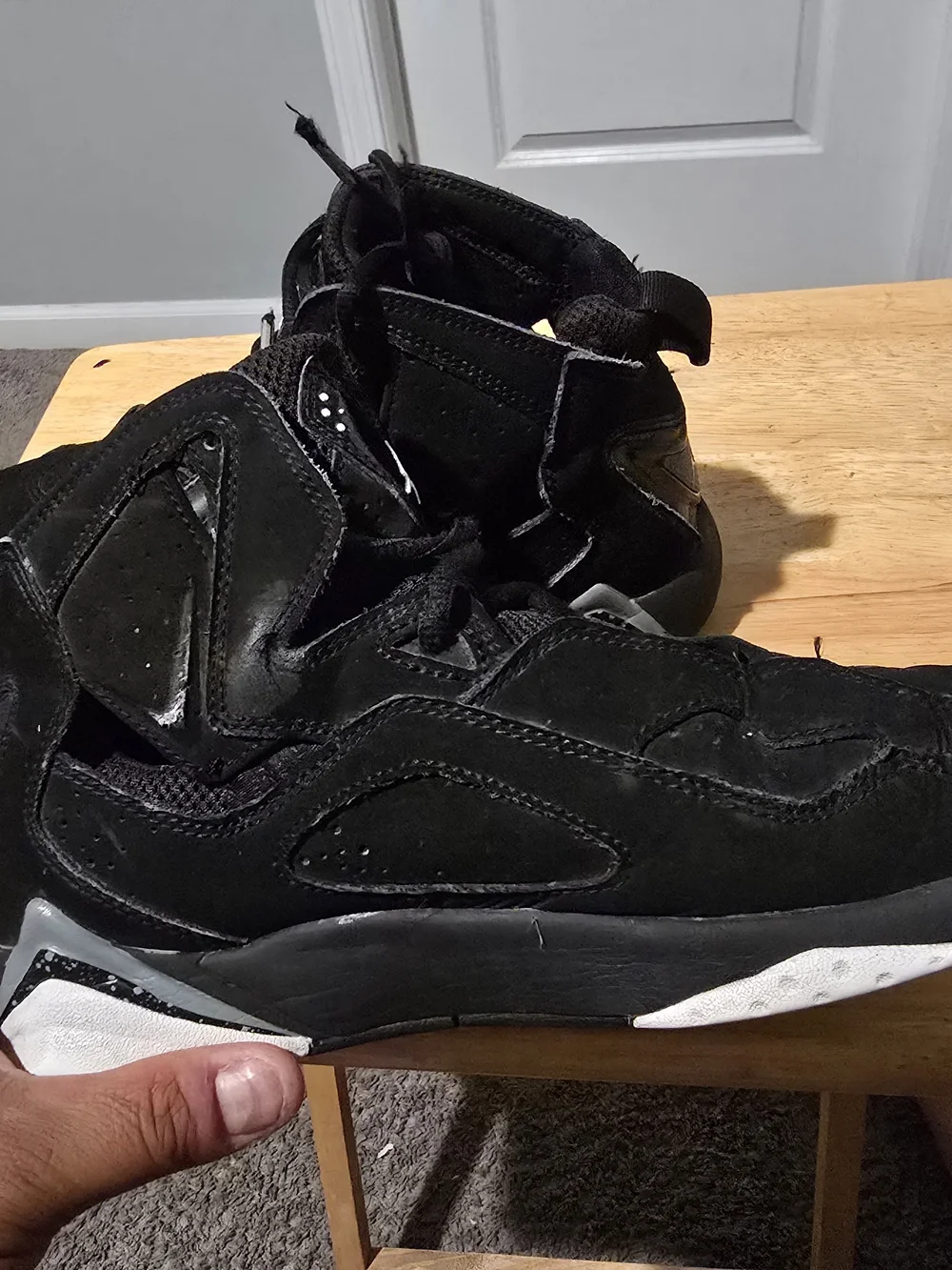 RARE Nike Air Jordan True Flight GS Black Suede 343795-010 Size 8.5 Men's